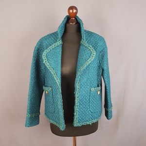 Chanel Tweed Boucle Jacket Blazer Womens Size 38